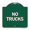 Signmission Designer Series Sign-Truck Sign No Trucks, Green & White Aluminum Sign, 18" x 18", GW-1818-22786 A-DES-GW-1818-22786 - alternate 1